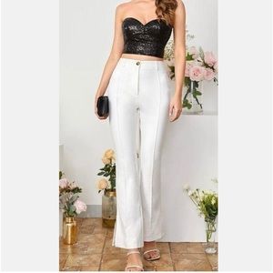 NWT! SHEIN BAI Sz L Fabulous High Waisted Pants in Off White